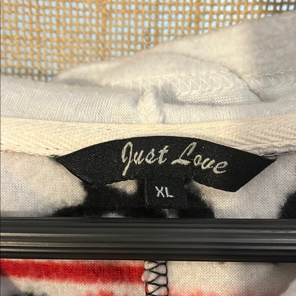 Just Love Black and Red Hooded Pajama Onesie - Picture 4 of 4